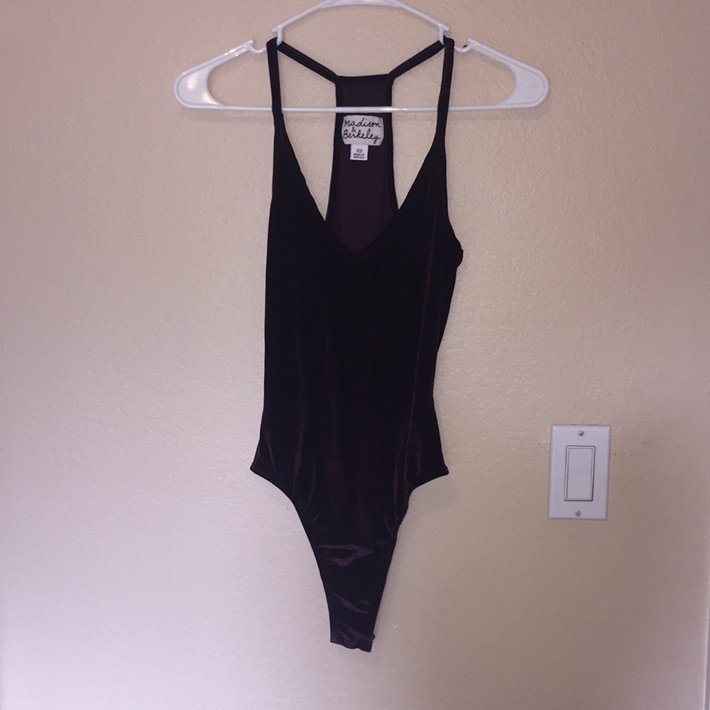 Nordstrom: Madison & Berkeley Plum Velvet Bodysuit